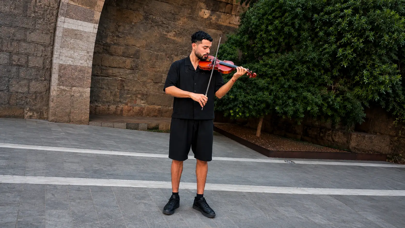Solo violin performance