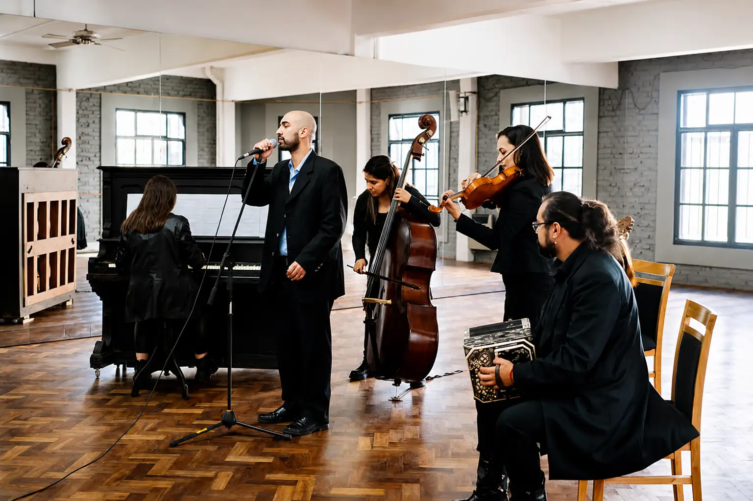 Violin and vocalist performing together