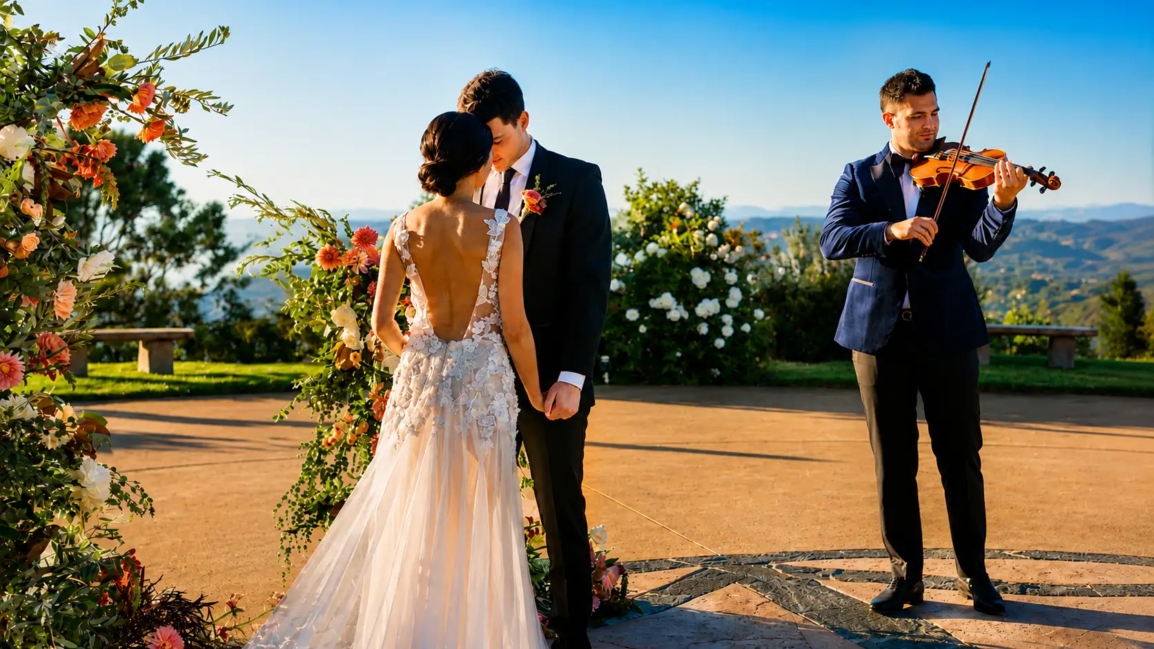 Wedding atmosphere with live violin